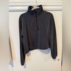 Lululemon Brushed Softstreme Ribbed Half Zip Black Size 8 Cinch